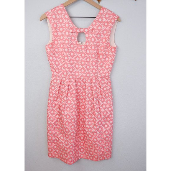 Belle Badgley Mischka Women's Retro Daisy Print Jacquard Fit & Flare Dress, 4 - Picture 14 of 14